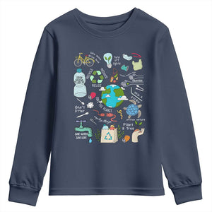Earth Day Ecological sustainability Environment Protection Youth Sweatshirt TS11 Navy Print Your Wear