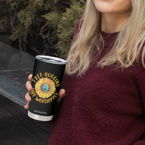 Earth Day Tree Hugging Dirt Worshipper Tumbler Cup Earth Sunflower TS11 Print Your Wear