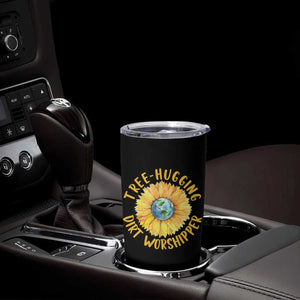 Earth Day Tree Hugging Dirt Worshipper Tumbler Cup Earth Sunflower TS11 Print Your Wear