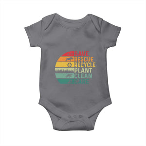 Earth Day Baby Onesie Save Bees Rescue Animals Recycle Plastic TS11 Charcoal Print Your Wear