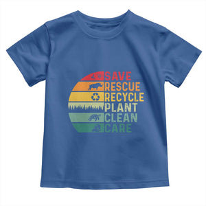 Earth Day Toddler T Shirt Save Bees Rescue Animals Recycle Plastic TS11 Royal Blue Print Your Wear