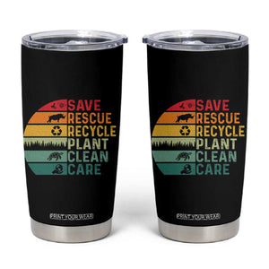 Earth Day Tumbler Cup Save Bees Rescue Animals Recycle Plastic TS11 Black Print Your Wear