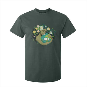 LOVE Mother Earth Day Save Our Planet Environment Green T Shirt For Kid TS11 Dark Forest Green Print Your Wear
