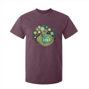 LOVE Mother Earth Day Save Our Planet Environment Green T Shirt For Kid TS11 Maroon Print Your Wear