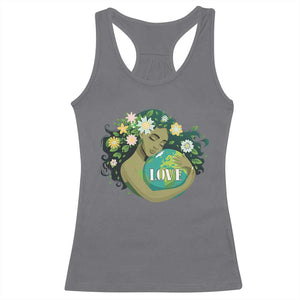 LOVE Mother Earth Day Save Our Planet Environment Green Racerback Tank Top TS11 Charcoal Print Your Wear