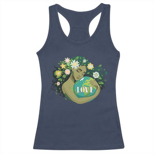 LOVE Mother Earth Day Save Our Planet Environment Green Racerback Tank Top TS11 Navy Print Your Wear
