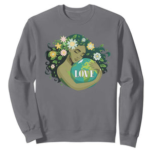 LOVE Mother Earth Day Save Our Planet Environment Green Sweatshirt TS11 Charcoal Print Your Wear
