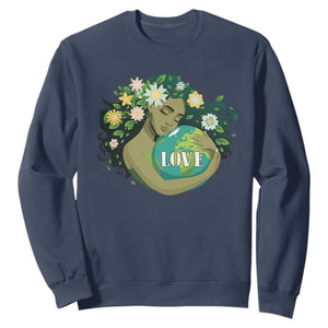 LOVE Mother Earth Day Save Our Planet Environment Green Sweatshirt TS11 Navy Print Your Wear