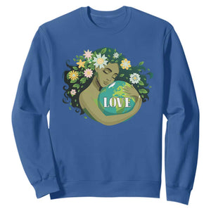 LOVE Mother Earth Day Save Our Planet Environment Green Sweatshirt TS11 Royal Blue Print Your Wear