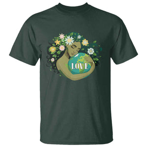 LOVE Mother Earth Day Save Our Planet Environment Green T Shirt TS11 Dark Forest Green Print Your Wear