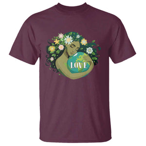 LOVE Mother Earth Day Save Our Planet Environment Green T Shirt TS11 Maroon Print Your Wear