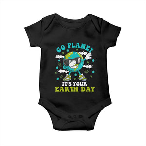 Funny Go Planet It's Your Earth Day Baby Onesie Dabbing Earth Flower TS11 Black Print Your Wear