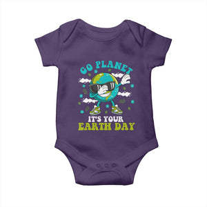 Funny Go Planet It's Your Earth Day Baby Onesie Dabbing Earth Flower TS11 Purple Print Your Wear