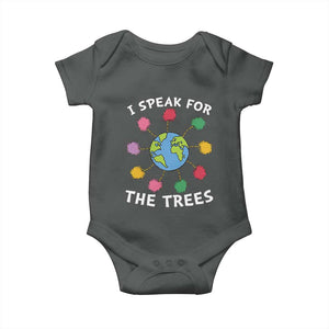 Funny Earth Day I Speak For The Trees Planet Baby Onesie Hippie TS11 Dark Heather Print Your Wear