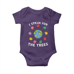 Funny Earth Day I Speak For The Trees Planet Baby Onesie Hippie TS11 Purple Print Your Wear