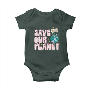Earth Day Save Our Planet Baby Onesie Cute Retro Groove Flower TS11 Print Your Wear