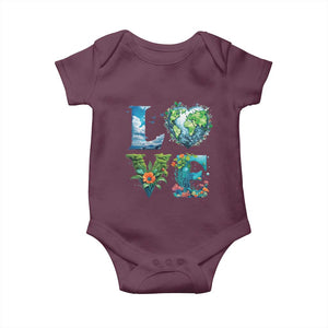 LOVE Planet Nature Anniversary Earth Day Baby Onesie TS11 Maroon Print Your Wear