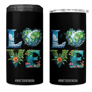 LOVE Planet Nature Anniversary Earth Day 4 in 1 Can Cooler Tumbler TS11 One Size: 16 oz Black Print Your Wear
