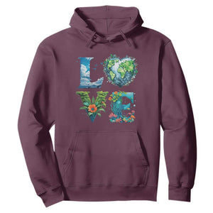 LOVE Planet Nature Anniversary Earth Day Hoodie TS11 Maroon Print Your Wear