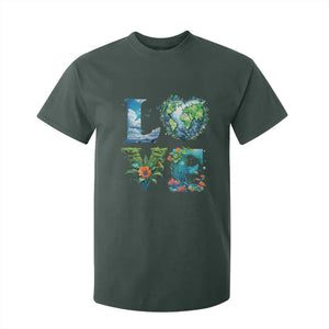 LOVE Planet Nature Anniversary Earth Day T Shirt For Kid TS11 Dark Forest Green Print Your Wear