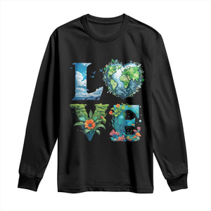 LOVE Planet Nature Anniversary Earth Day Long Sleeve Shirt TS11 Black Print Your Wear