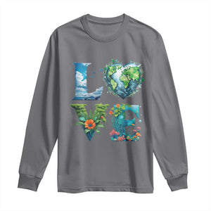 LOVE Planet Nature Anniversary Earth Day Long Sleeve Shirt TS11 Charcoal Print Your Wear