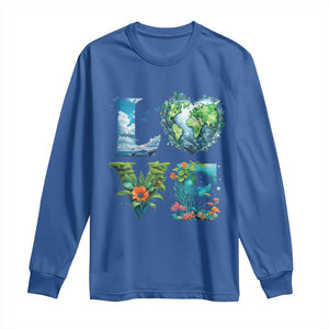 LOVE Planet Nature Anniversary Earth Day Long Sleeve Shirt TS11 Royal Blue Print Your Wear