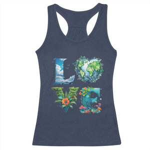 LOVE Planet Nature Anniversary Earth Day Racerback Tank Top TS11 Navy Print Your Wear