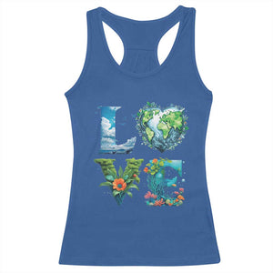 LOVE Planet Nature Anniversary Earth Day Racerback Tank Top TS11 Royal Blue Print Your Wear