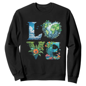 LOVE Planet Nature Anniversary Earth Day Sweatshirt TS11 Black Print Your Wear