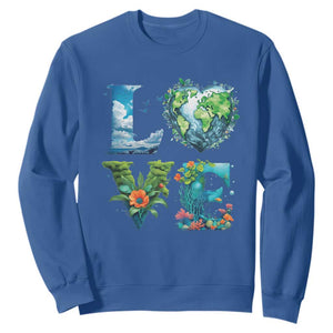 LOVE Planet Nature Anniversary Earth Day Sweatshirt TS11 Royal Blue Print Your Wear