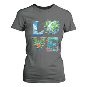 LOVE Planet Nature Anniversary Earth Day T Shirt For Women TS11 Dark Heather Print Your Wear