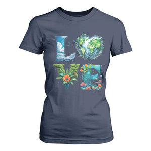 LOVE Planet Nature Anniversary Earth Day T Shirt For Women TS11 Navy Print Your Wear