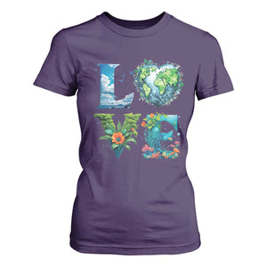 LOVE Planet Nature Anniversary Earth Day T Shirt For Women TS11 Purple Print Your Wear