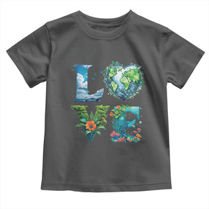 LOVE Planet Nature Anniversary Earth Day Toddler T Shirt TS11 Dark Heather Print Your Wear