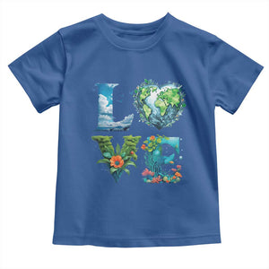 LOVE Planet Nature Anniversary Earth Day Toddler T Shirt TS11 Royal Blue Print Your Wear