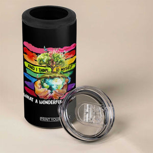 And I Think To Myself What A Wonderful World Earth Day 4 in 1 Can Cooler Tumbler TS11 Print Your Wear
