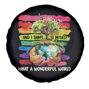And I Think To Myself What A Wonderful World Earth Day Spare Tire Cover TS11 Print Your Wear