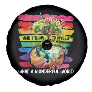 And I Think To Myself What A Wonderful World Earth Day Spare Tire Cover TS11 Print Your Wear