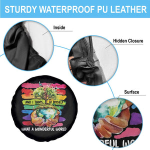 And I Think To Myself What A Wonderful World Earth Day Spare Tire Cover TS11 Print Your Wear