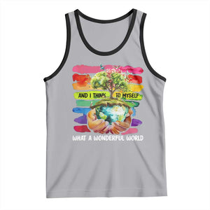And I Think To Myself What A Wonderful World Earth Day Tank Top TS11 Athletic Heather Black Print Your Wear