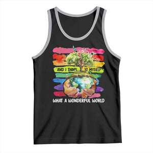 And I Think To Myself What A Wonderful World Earth Day Tank Top TS11 Black Athletic Heather Print Your Wear