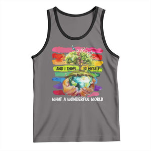 And I Think To Myself What A Wonderful World Earth Day Tank Top TS11 Deep Heather Black Print Your Wear