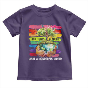 And I Think To Myself What A Wonderful World Earth Day Toddler T Shirt TS11 Purple Print Your Wear