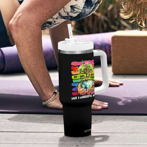 And I Think To Myself What A Wonderful World Earth Day Tumbler With Handle TS11 Print Your Wear