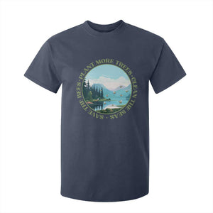 Earth Day T Shirt For Kid Save The Bees Plant More Trees Clean The Seas TS11 Navy Print Your Wear