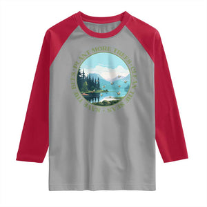Earth Day Raglan Shirt Save The Bees Plant More Trees Clean The Seas TS11 Sport Gray Red Print Your Wear