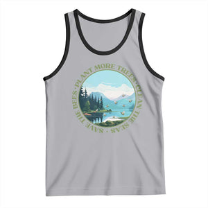 Earth Day Tank Top Save The Bees Plant More Trees Clean The Seas TS11 Athletic Heather Black Print Your Wear
