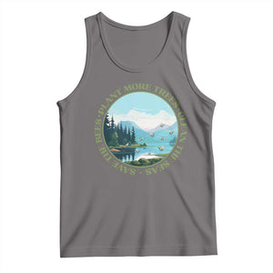 Earth Day Tank Top Save The Bees Plant More Trees Clean The Seas TS11 Deep Heather Print Your Wear