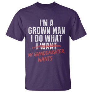 Girl Grandpa T Shirt - Funny I Am A Grown Man I Do What My Granddaughter Wants TS11 Purple Print Your Wear